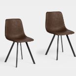 Set of 2 Faux Leather Dining Chairs - ER33