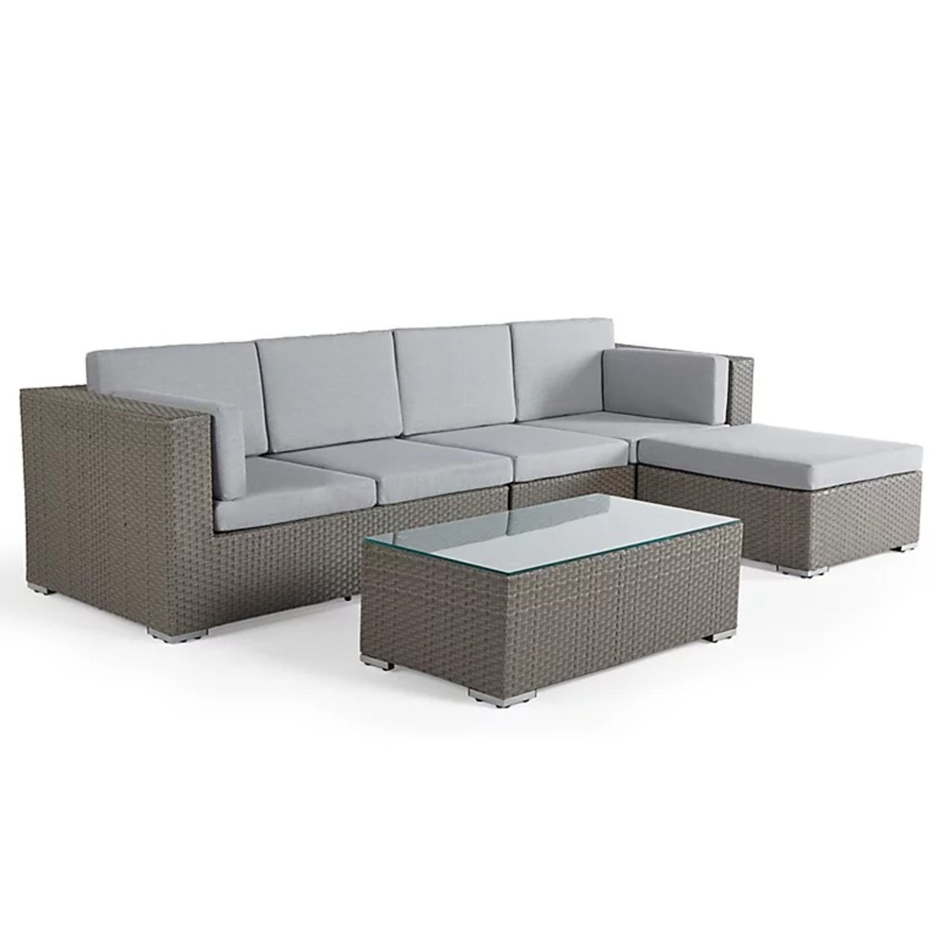 Amalfi Rattan 4 Seater Sofa & Footstool *Only Contains 1/3 + 2/3 Boxes* - ER32