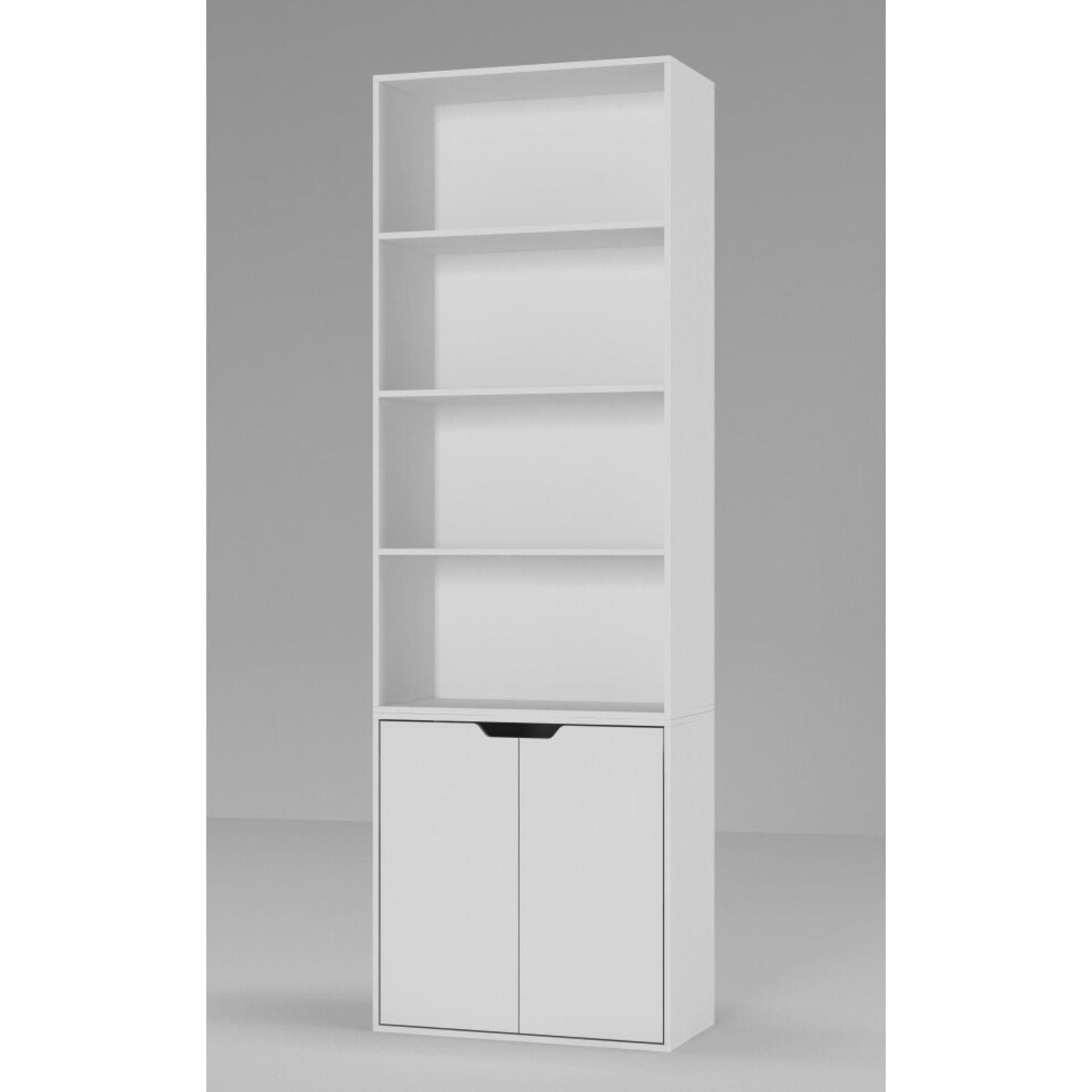 (White) 6 Tier with 2 Door | Bookcase Set - ER32