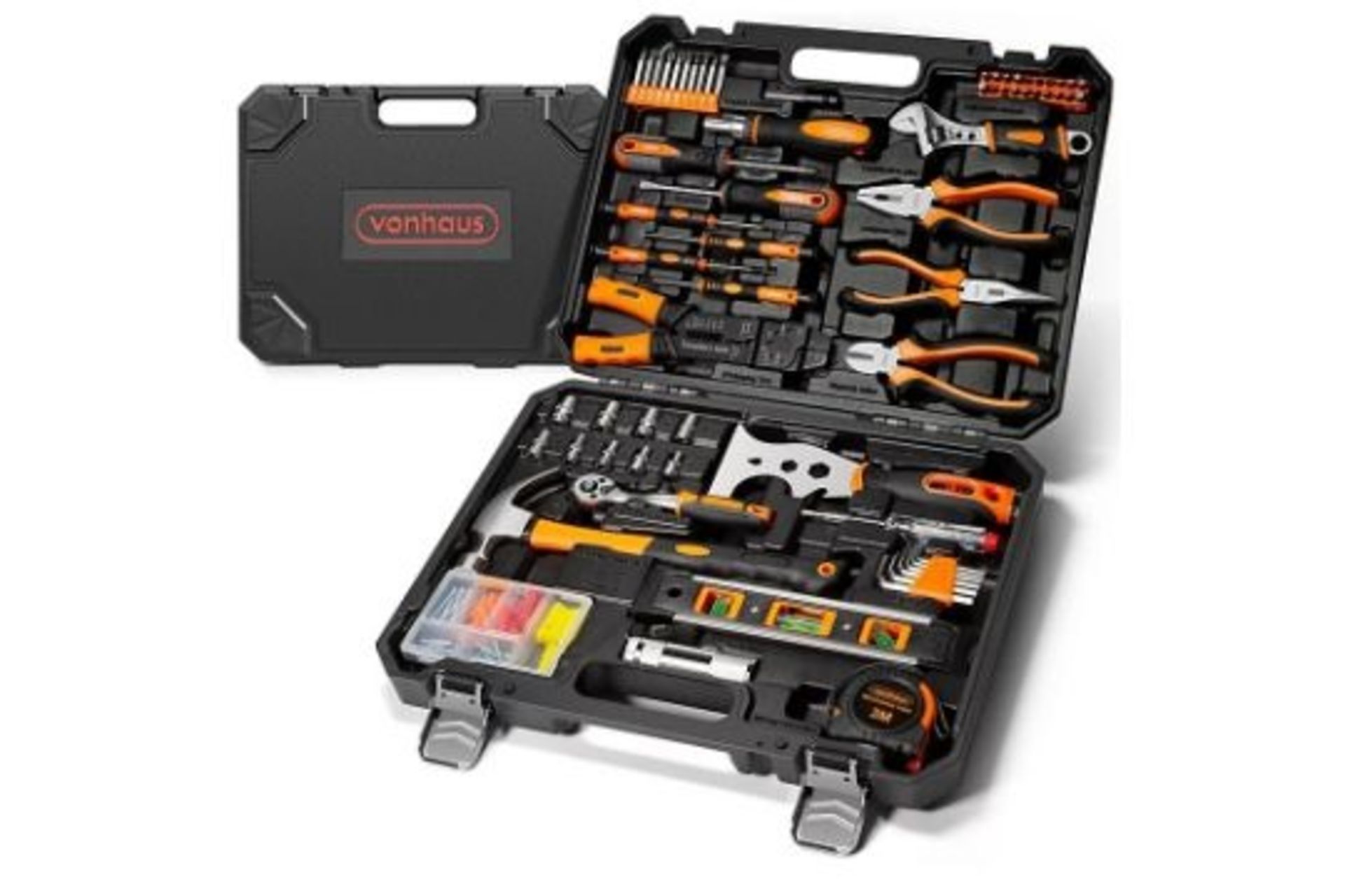 Tool Kit - Ultimate 120 pcs Tool Box for Beginners - Includes Hand Tools, LED Torch, Hex Keys, 3m