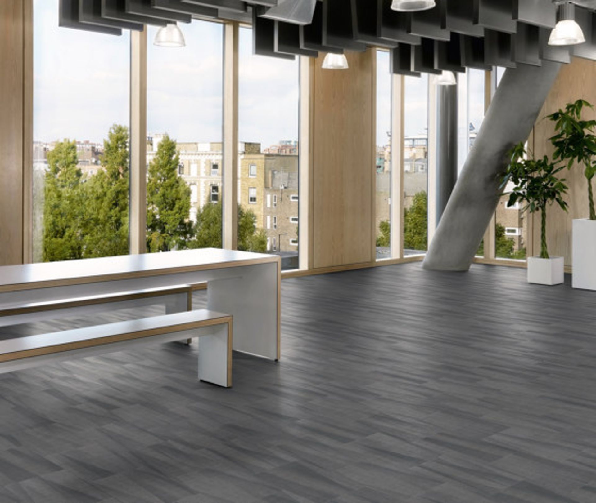 39x BRAND NEW AMTICO Spacia Skye Shade Cross Grain 914.4mm x 101.6mm Flooring - (2.5m2 PER PACK).