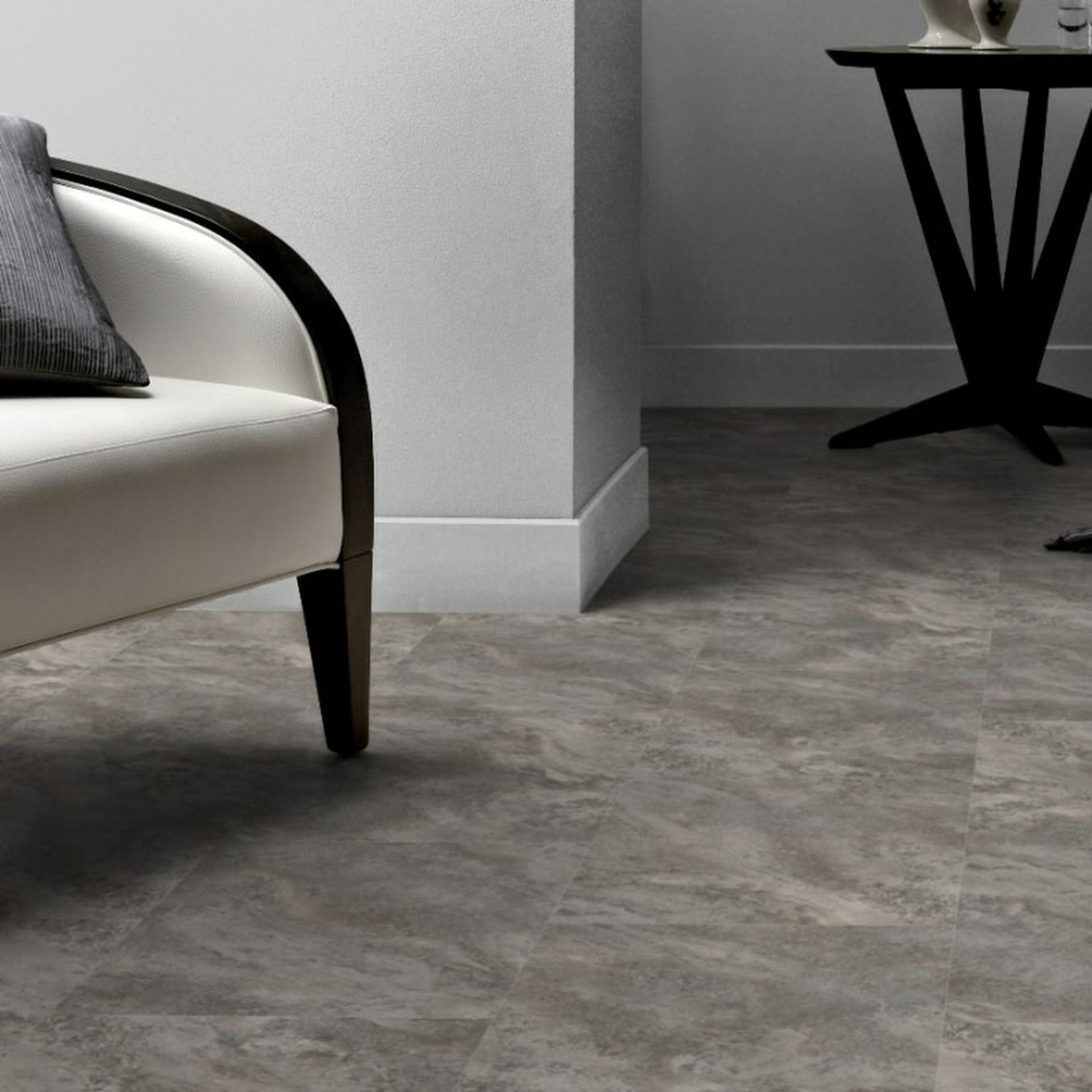 36x BRAND NEW AMTICO Spacia Pale Grey Slate 304.8mm x 304.8mm Flooring - 27 PACK (2.5m2). RRP £54.99