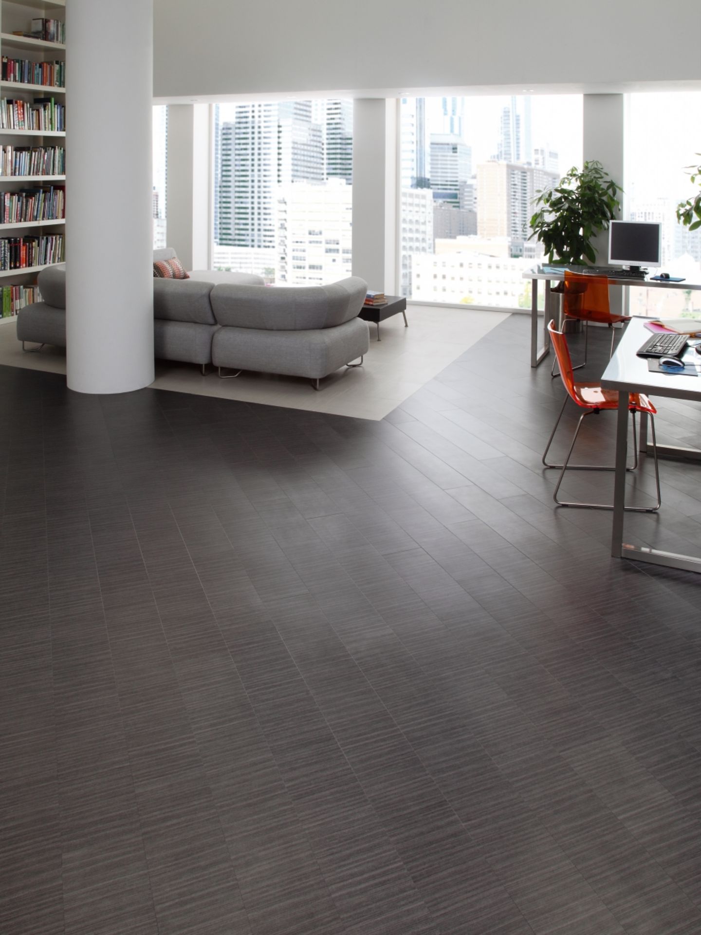 36x BRAND NEW AMTICO Spacia Softline Charcoal Cross Grain 1219.2mm x 184.2mm Flooring - (2m2 PER