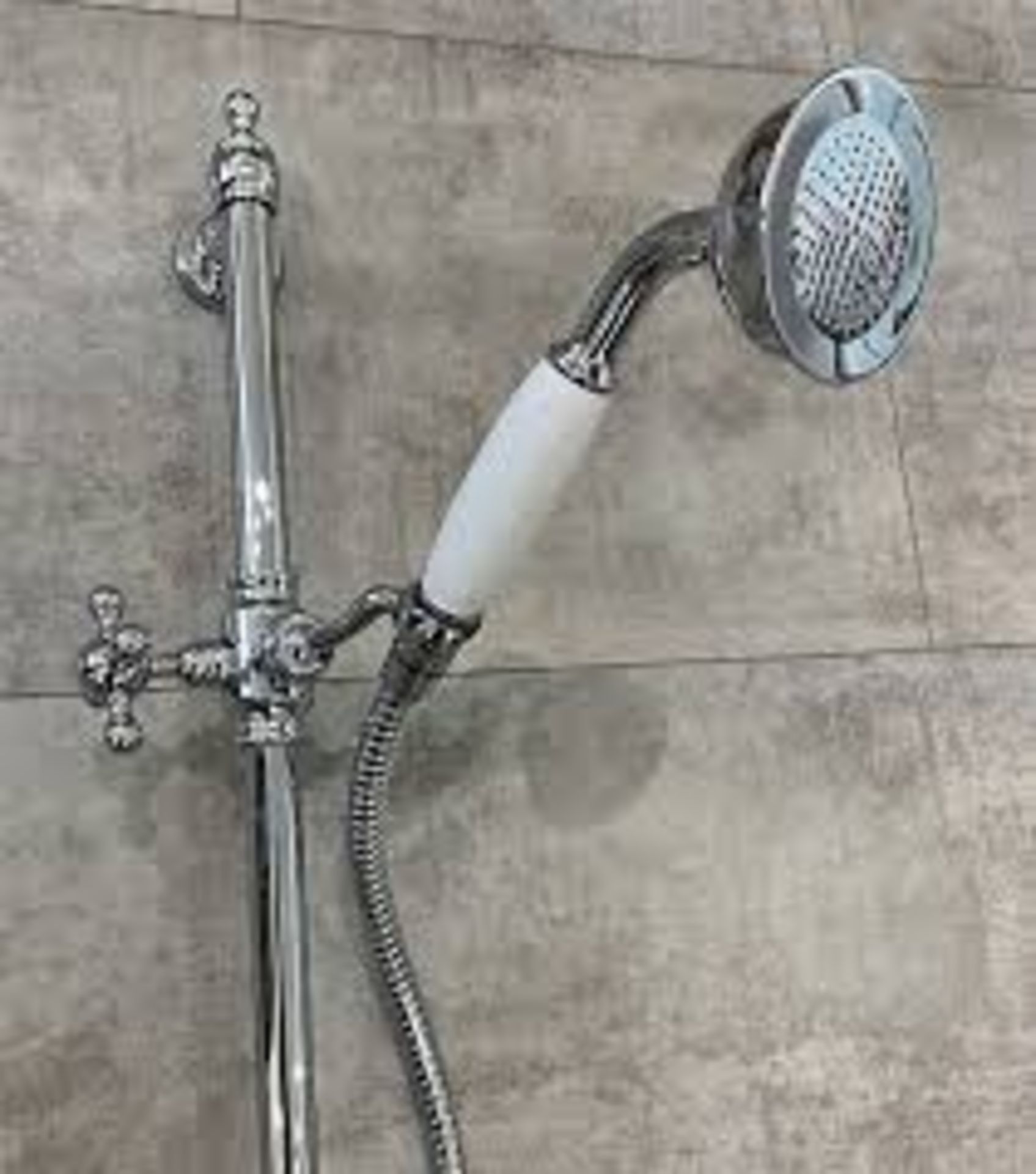 Edwardian Traditional Chrome Victorian Shower Kit Riser Rail. - R13a.7.