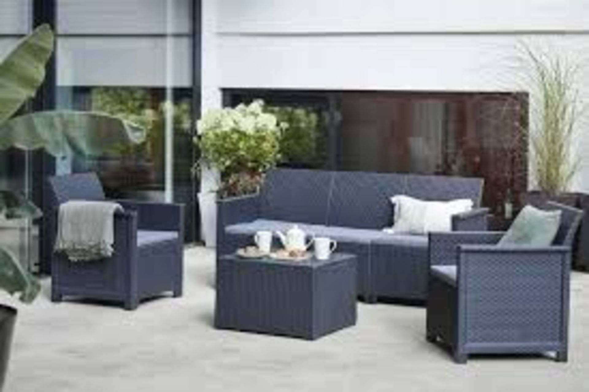 Keter Emma Lounge Set, Rattan Garden Furniture Set. - R14. RRP £449.00.