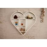 Wooden Heart Shelf White Floating Wall Bedroom Living Room Décor. - R14.9.