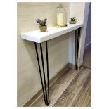 Rustic Console Table Radiator 175mm Hairpin 3R 860mm White. - R13a.13.