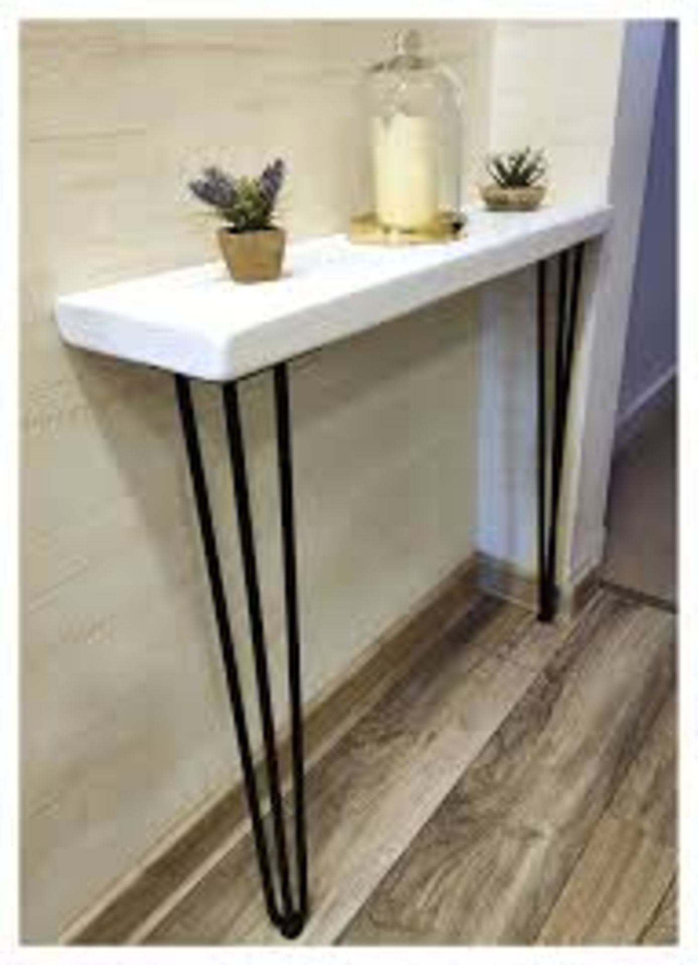 Rustic Console Table Radiator 175mm Hairpin 3R 860mm White. - R13a.13.