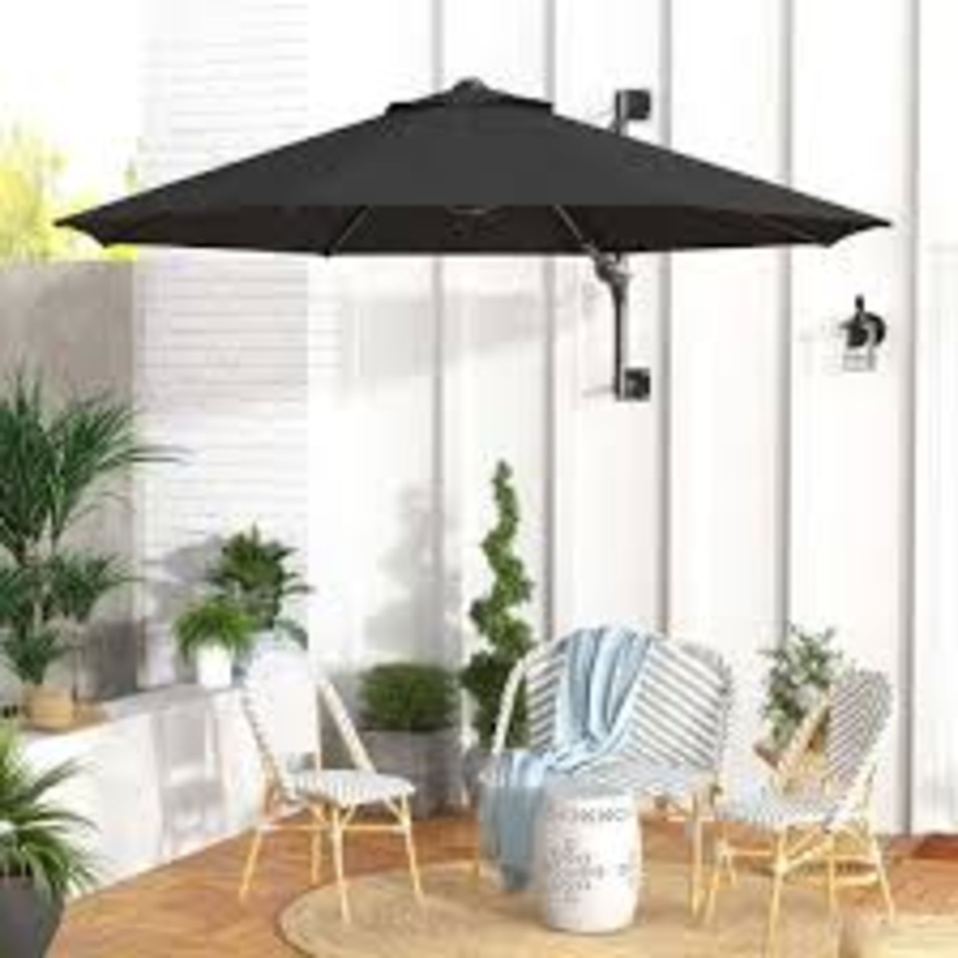 Outsunny Sun Parasol With Vent, Wall Umbrella For Patio. - R13a.12.