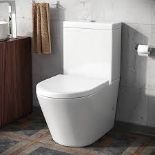 Nes Home Modern Round Rimless Closed Coupled WC Toilet . - R13.a11.