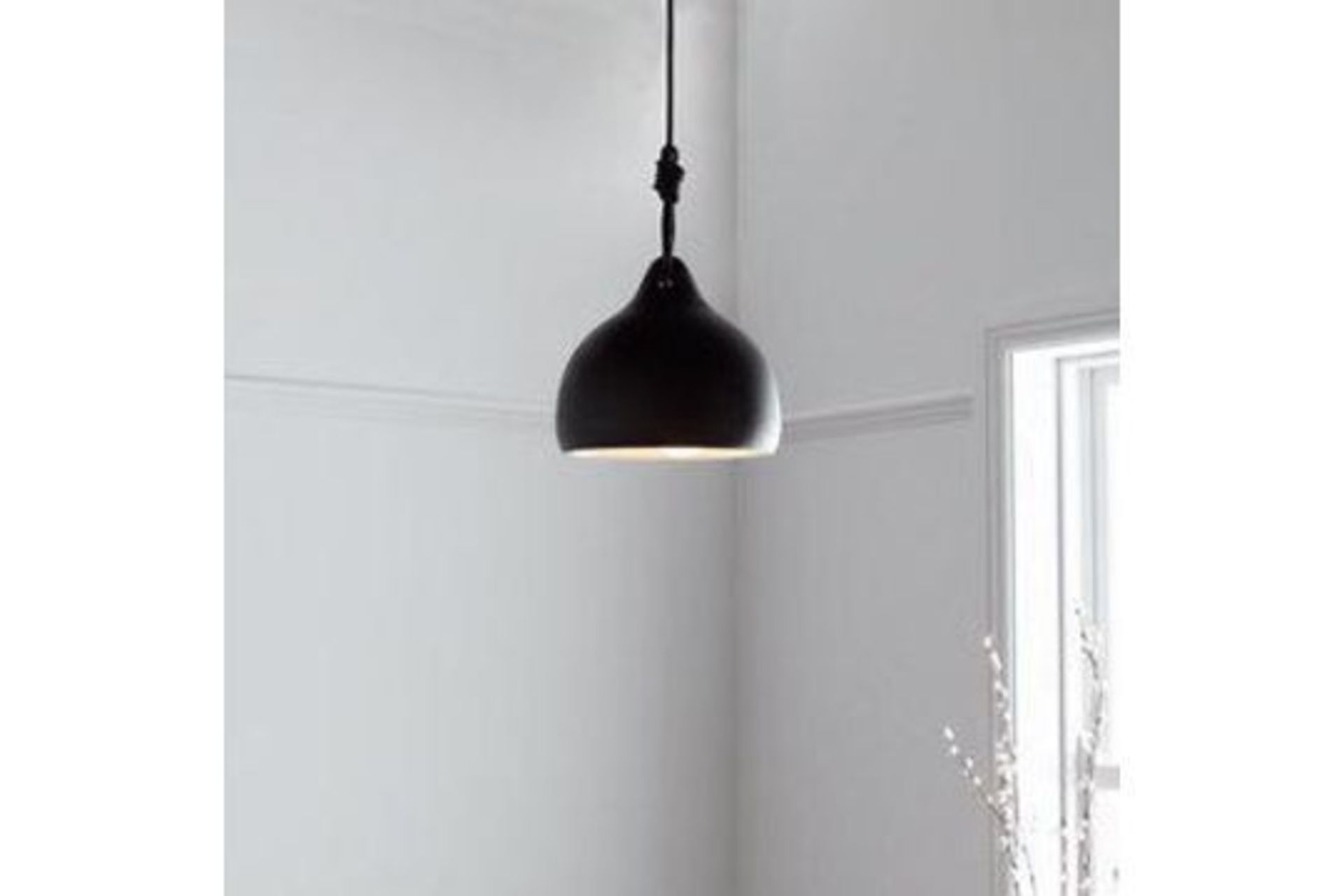 GoodHome Aulavik Black Pendant Ceiling Light, (Dia)220mm - R14.8. The concrete, bell shaped design