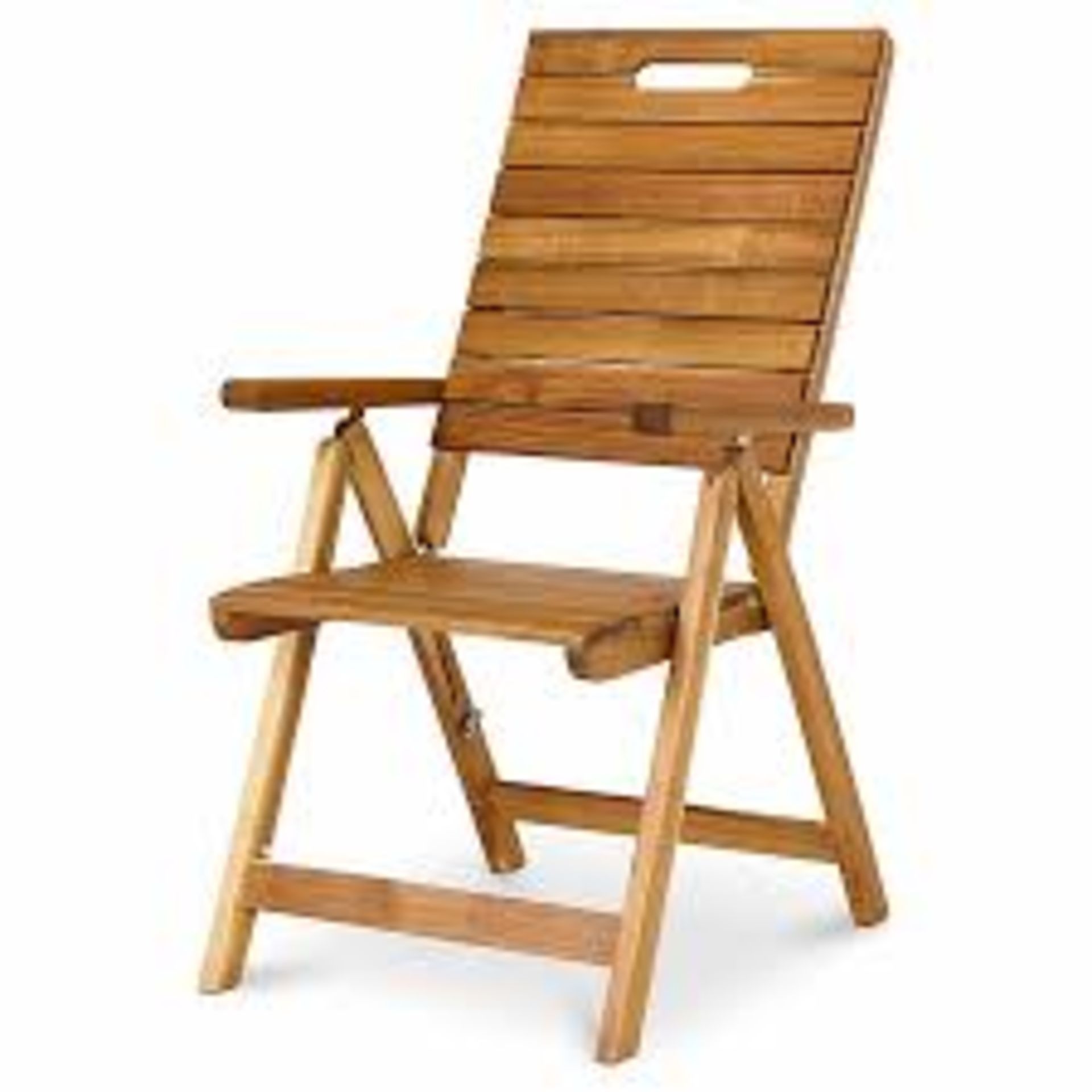 GoodHome Denia Brown Wooden Foldable Recliner Chair. - R14.8.