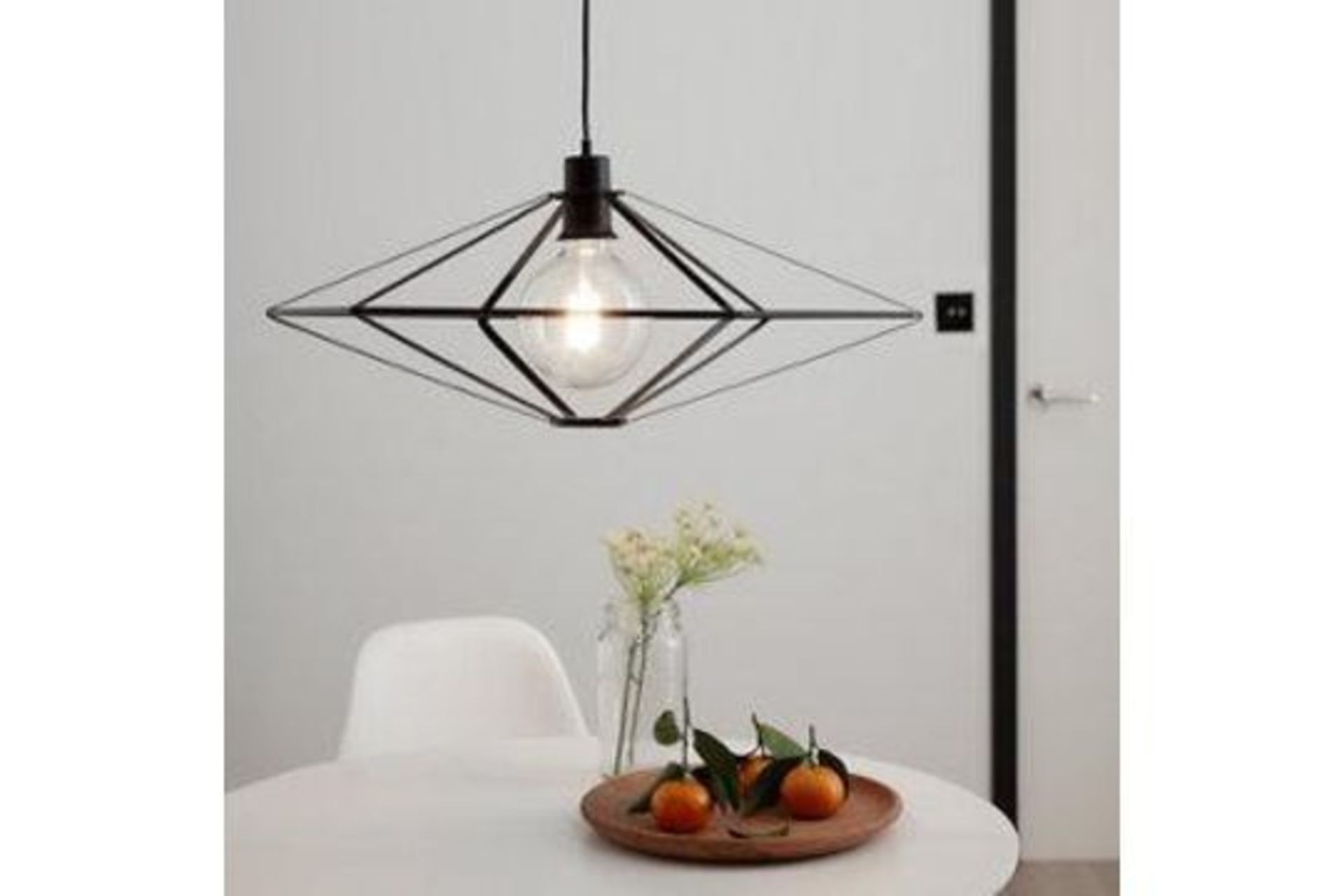 GoodHome Heyka Black Pendant Ceiling Light, (Dia)610mm - R14.8. This large Heyka pendant ceiling