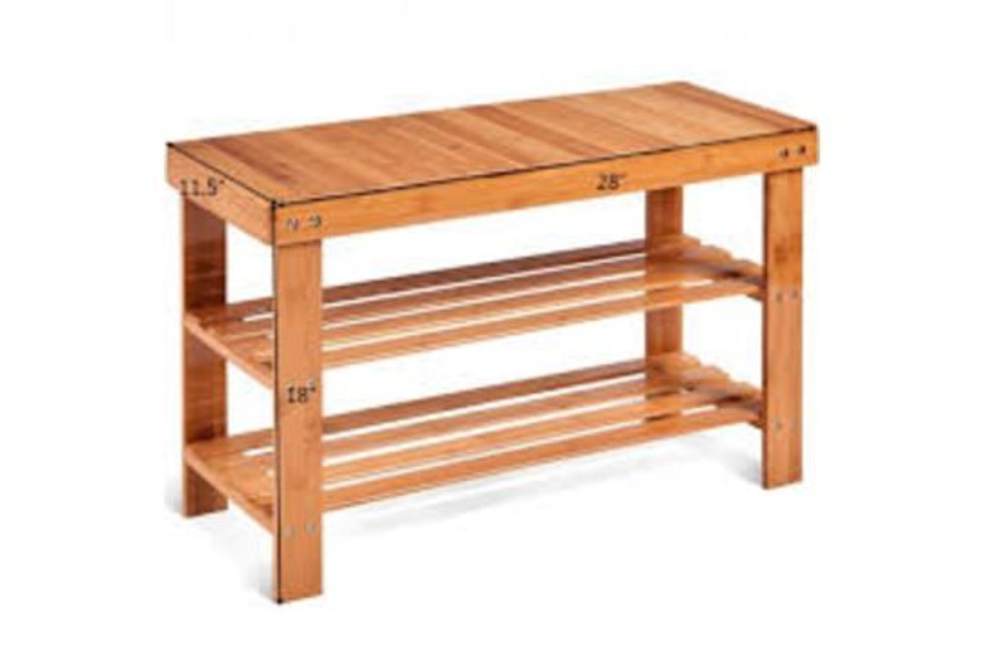 4 x 3 Tier Bamboo Bench Storage Shoe Shelf-Natural . - R14.10