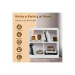 4-cube Wooden Storage Cabinet with Anti-Toppling Device -White. - R14.10. The thick panels give