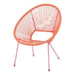 Solano Orange Metal Rattan Effect Chair. - R13a.7.