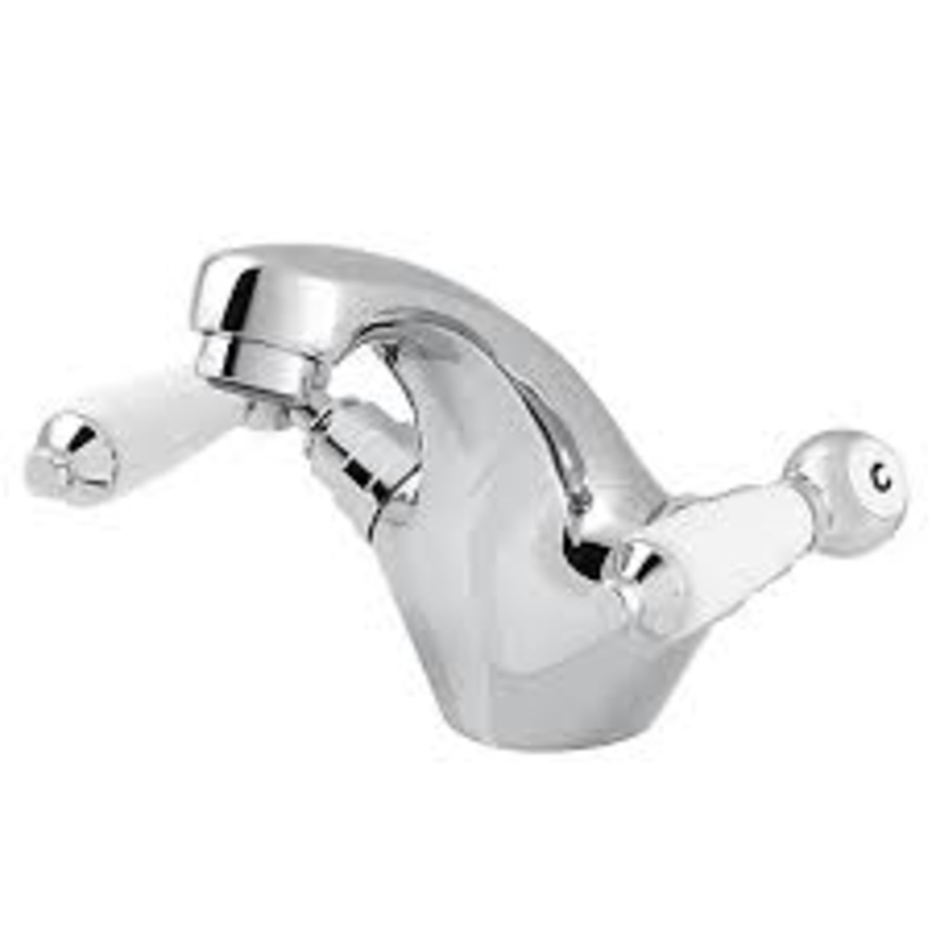 GoodHome Brean 2 Lever Victorian Basin Mono Mixer Tap. - R14.1.