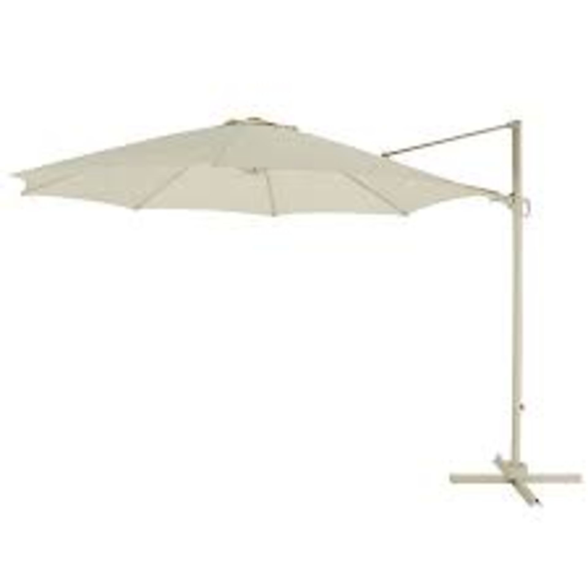 GoodHome Mallorca 3.46m Sand Overhanging parasol. - R13a.12.