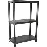 Storage | Black 3 Tier Plastic Shelving Unit Storage Racking. - R14.9.