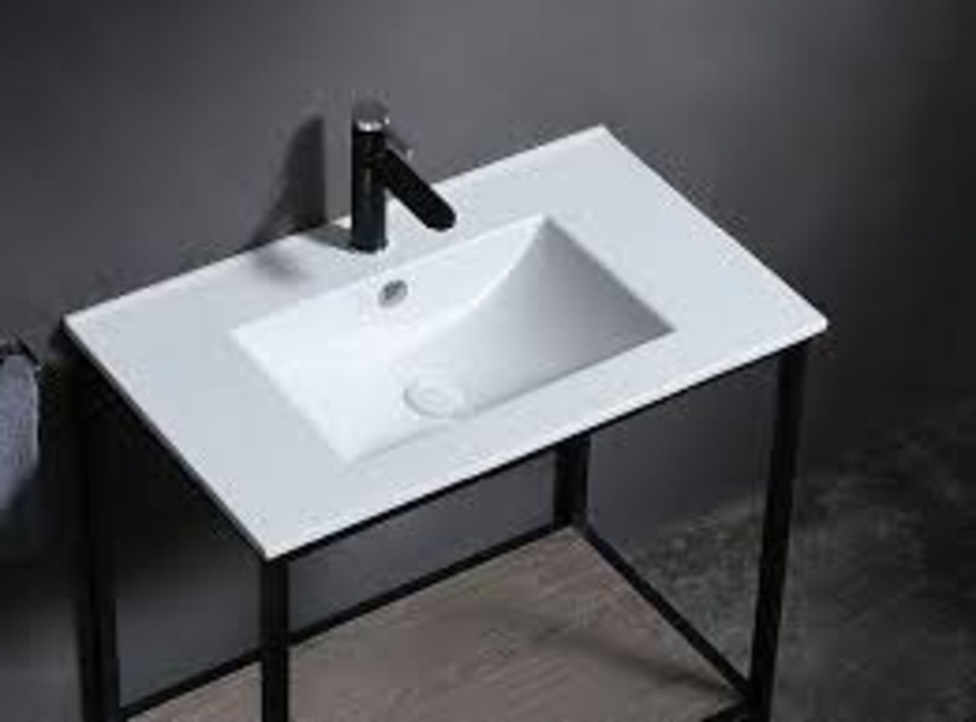 Bathroom Basin Sink 800mm 80cm White Cloakroom Ceramic Inset. -R13a.7.