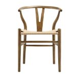 Hansel Wooden Natural Weave Wishbone Dining Chair, Light Walnut Colour Frame. - R14BW. RRP £199.
