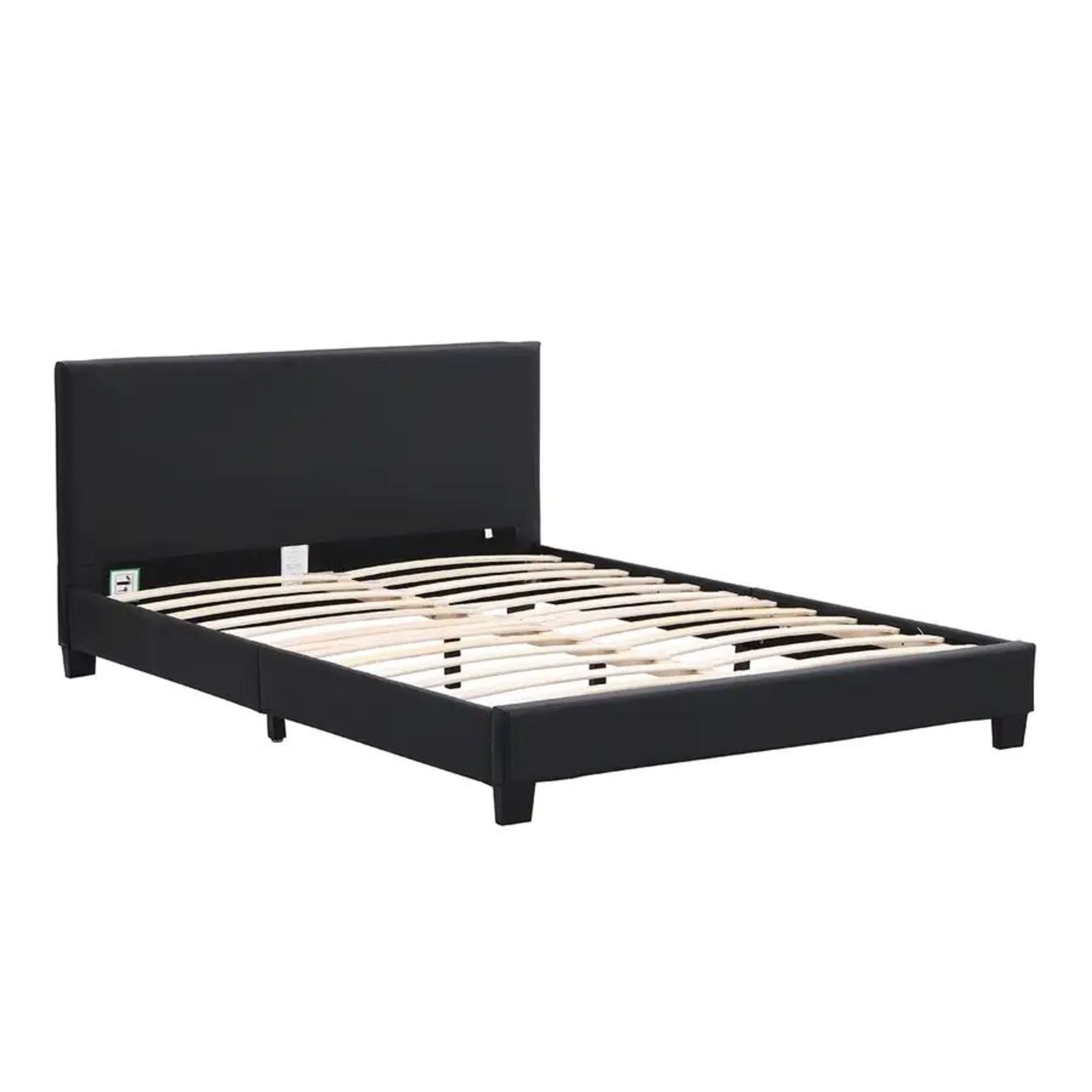 Double URSA Black PU Leather Bed Frame with LED on Footend. - R19.1. RRP £335.99. Contemporary - Bild 2 aus 2