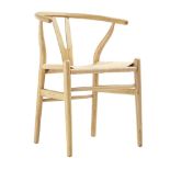 Hansel Wooden Natural Weave Wishbone Dining Chair, Natural Colour Frame - R13.11. RRP £219.99.