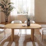 Maru Oval 6-8 Seater Extending Oak Pedestal Dining Table, Oak. - R19.5. RRP £649.99. Our Maru dining