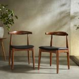 Arley Set of 2 Beech Wood Dining Chairs, Walnut and Black. R19.2. RRP £289.99. The chairs are