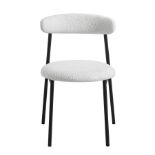 Donna Set of 2 White Boucle Dining Chairs. - R14BW. RRP £219.99. With slightly curved back and round