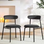 Donna Set of 2 Charcoal Velvet Dining Chairs. - R13.7. RRP £199.99. With slightly curved back and