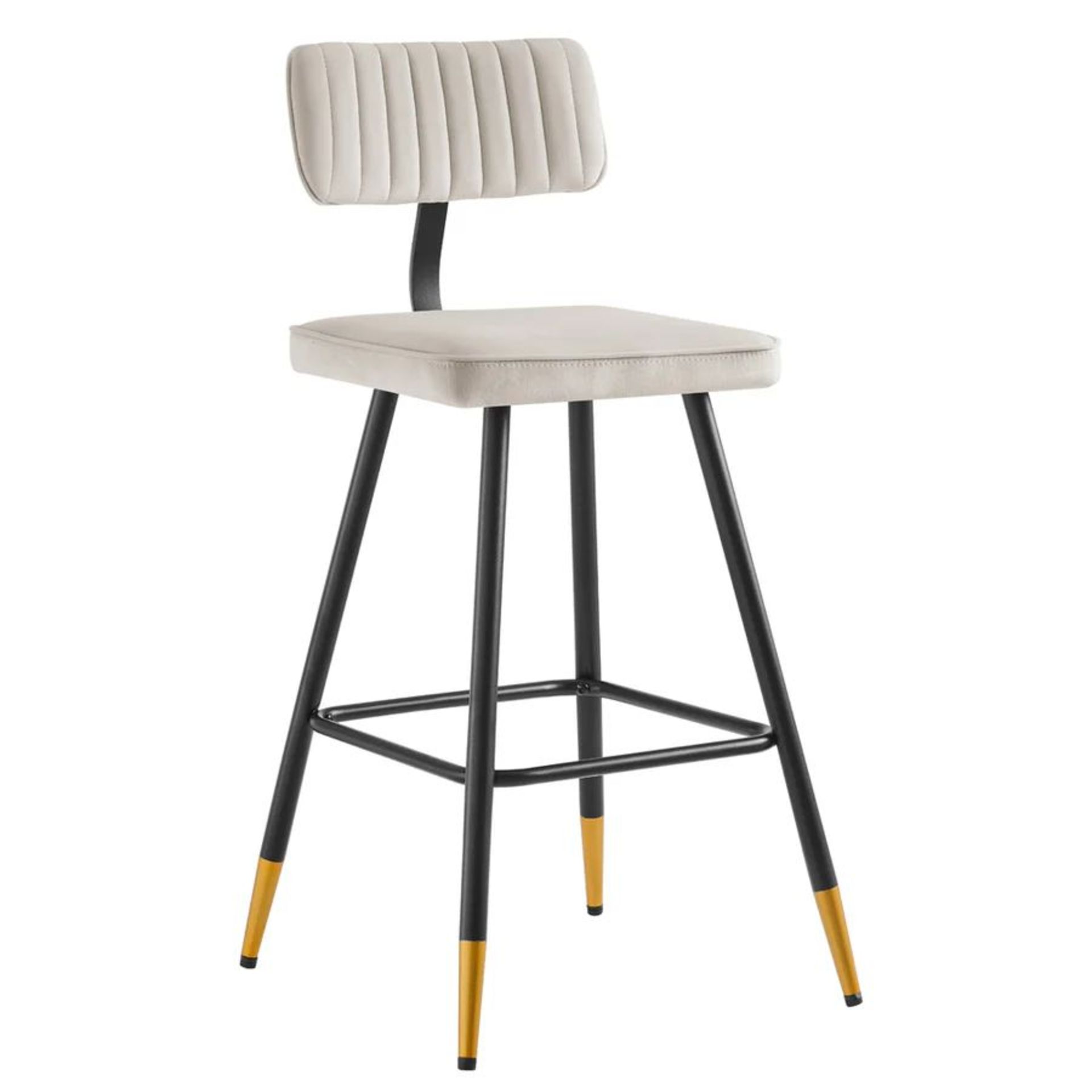 Charlecote Set of 2 Champagne Colour Velvet Upholstered Bar Stools. - R13.14. RRP £219.99. Our - Bild 4 aus 4