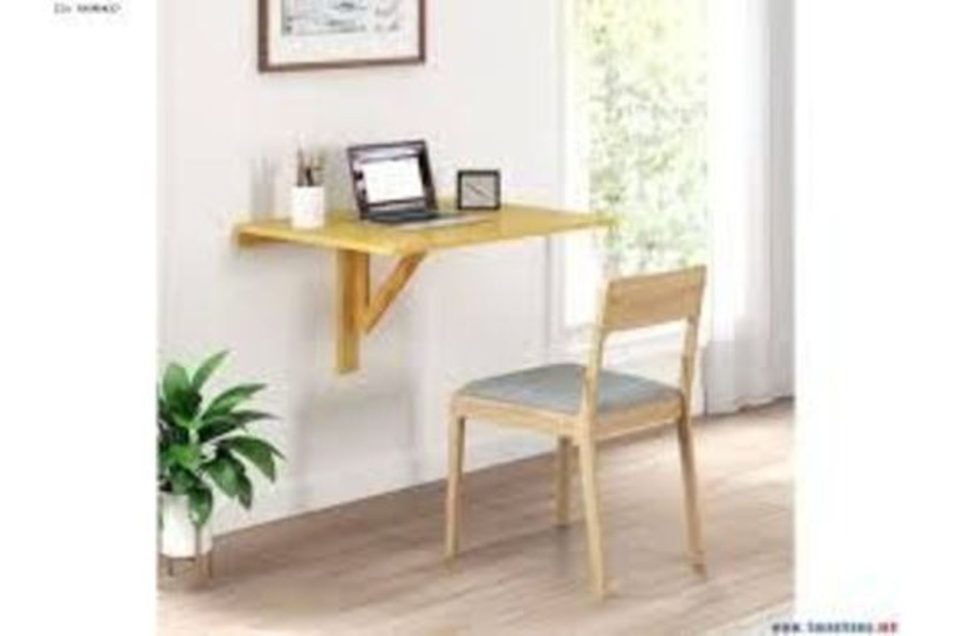 Luxury Folding Wall Mounted Drop-Leaf Table, Space Saving Floating Computer Desk with Blackboard,
