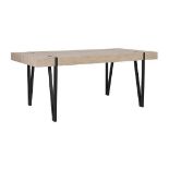 Adena Dining Table 180 x 90 cm Light Wood with Black. - ER31