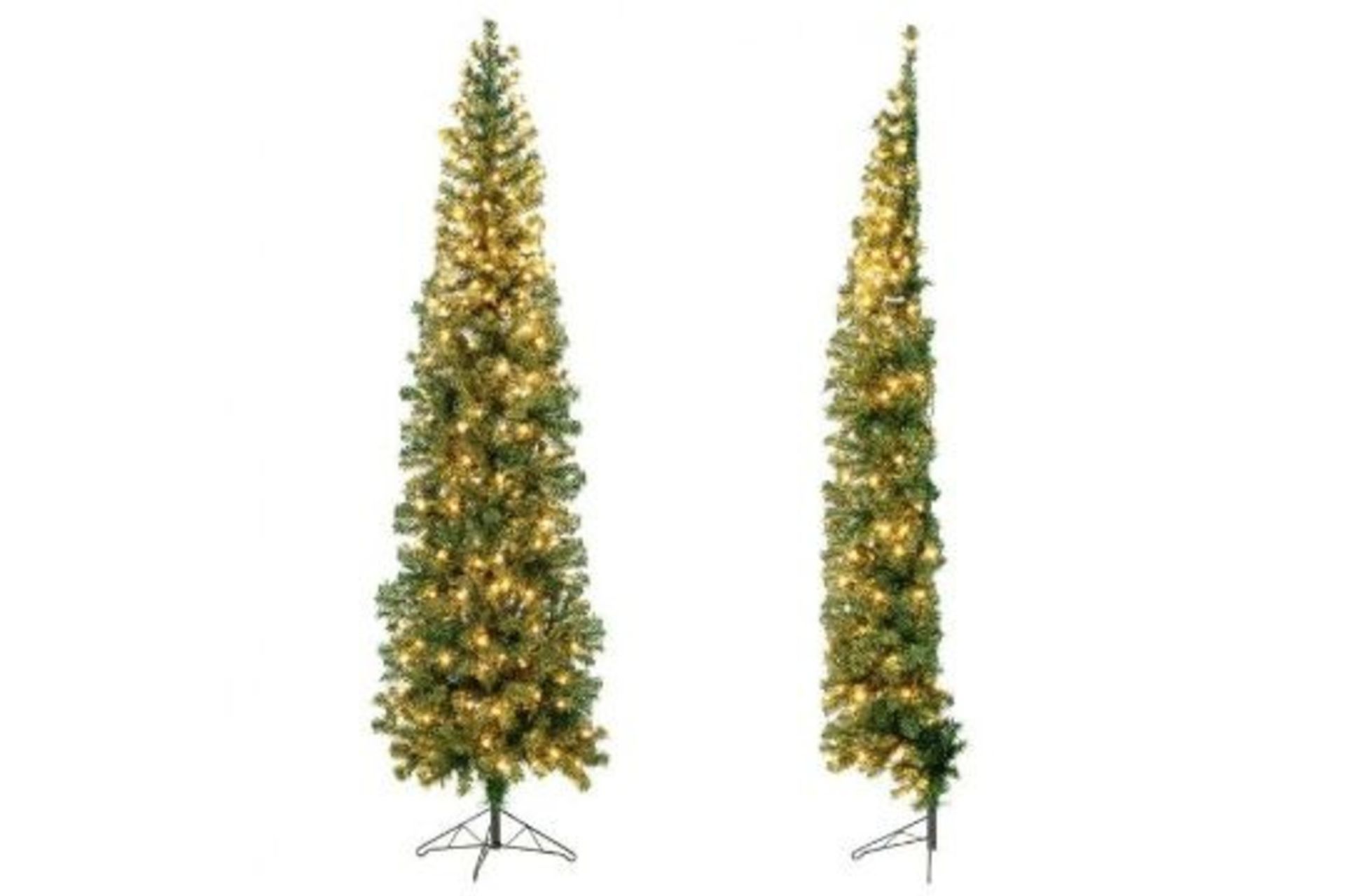 7 Feet Half-Shape Christmas Tree with 150 LED Lights 450 Branch Tips - ER24