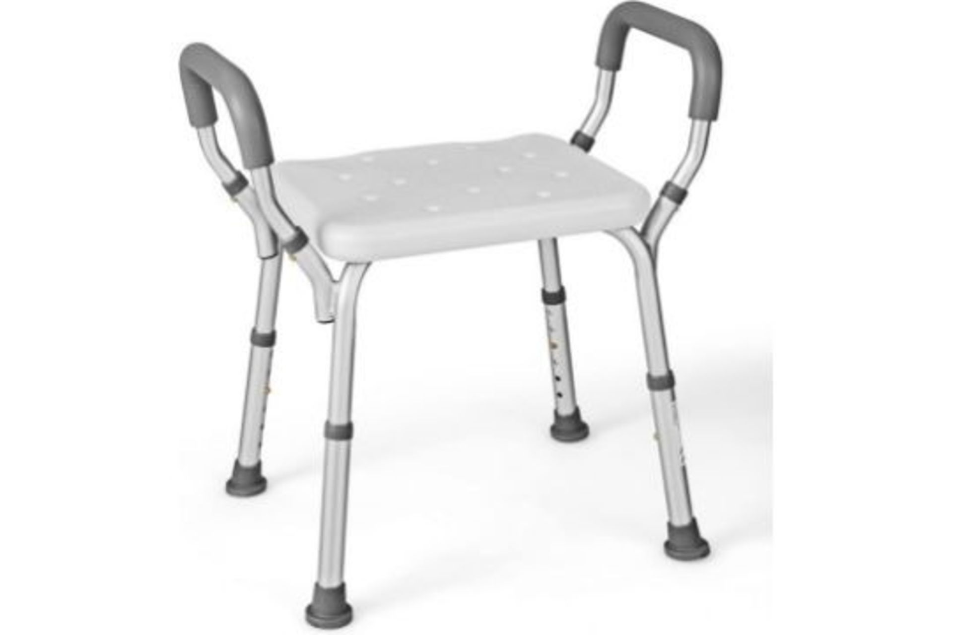 Shower Chair, 6 Positions Adjustable Bathtub Shower Stool with Detachable Handrails, Elderly