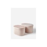 Set of 2 Velvet Storage Baskets Blush - ER27