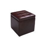 High Quality PU Leather Cube Ottoman Storage Seat. - ER24