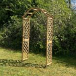 Wooden Garden Arch with Curved Top (Tan) - ER47