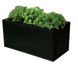 Bundle of 2x Primrose Zinc Steel Outdoor Black Weather Resistant Patio Planter 50cm - ER45