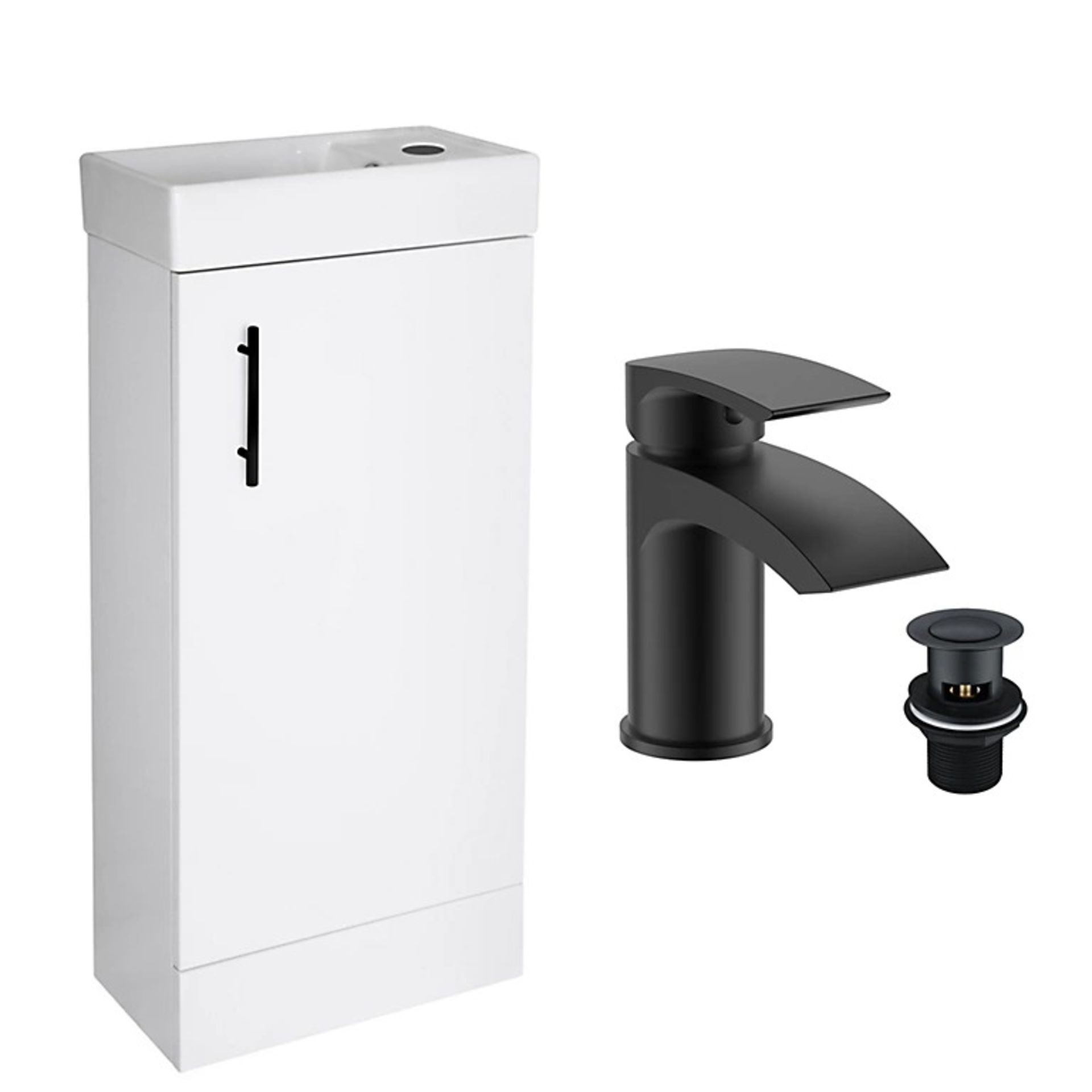 400 Gloss White Cloakroom Vanity Basin Sink Unit - ER47