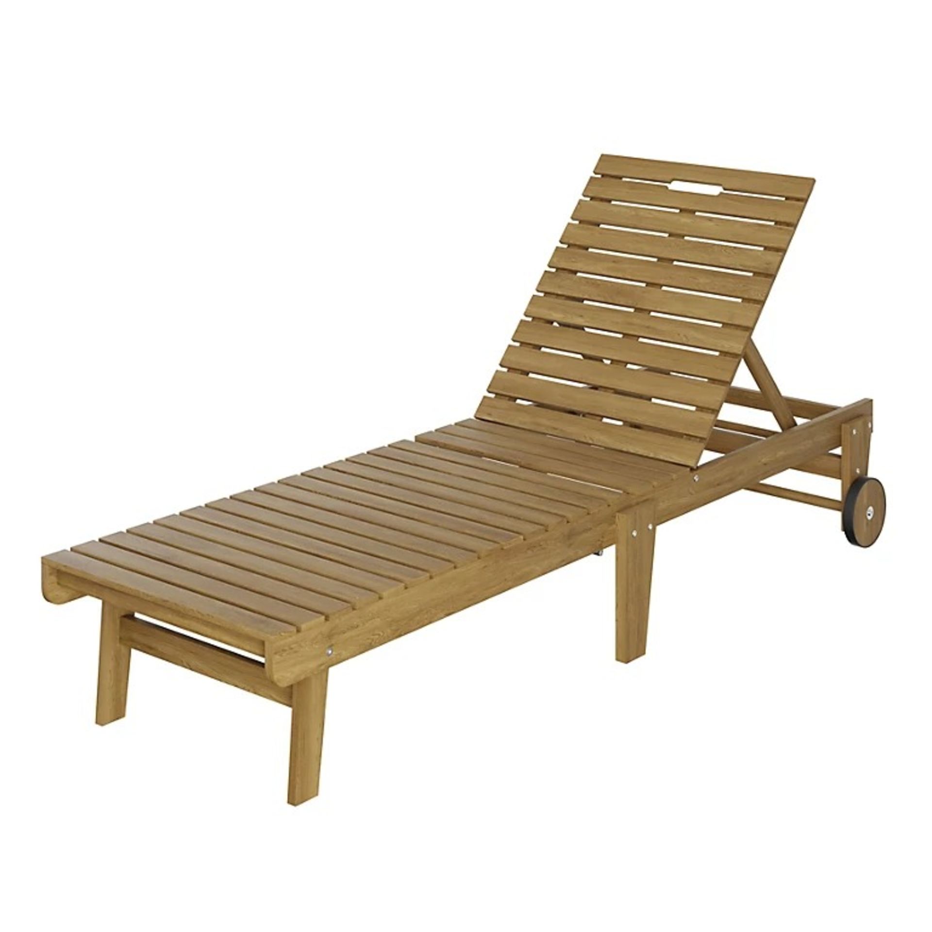 GoodHome Denia Natural Wooden Sun lounger - ER47