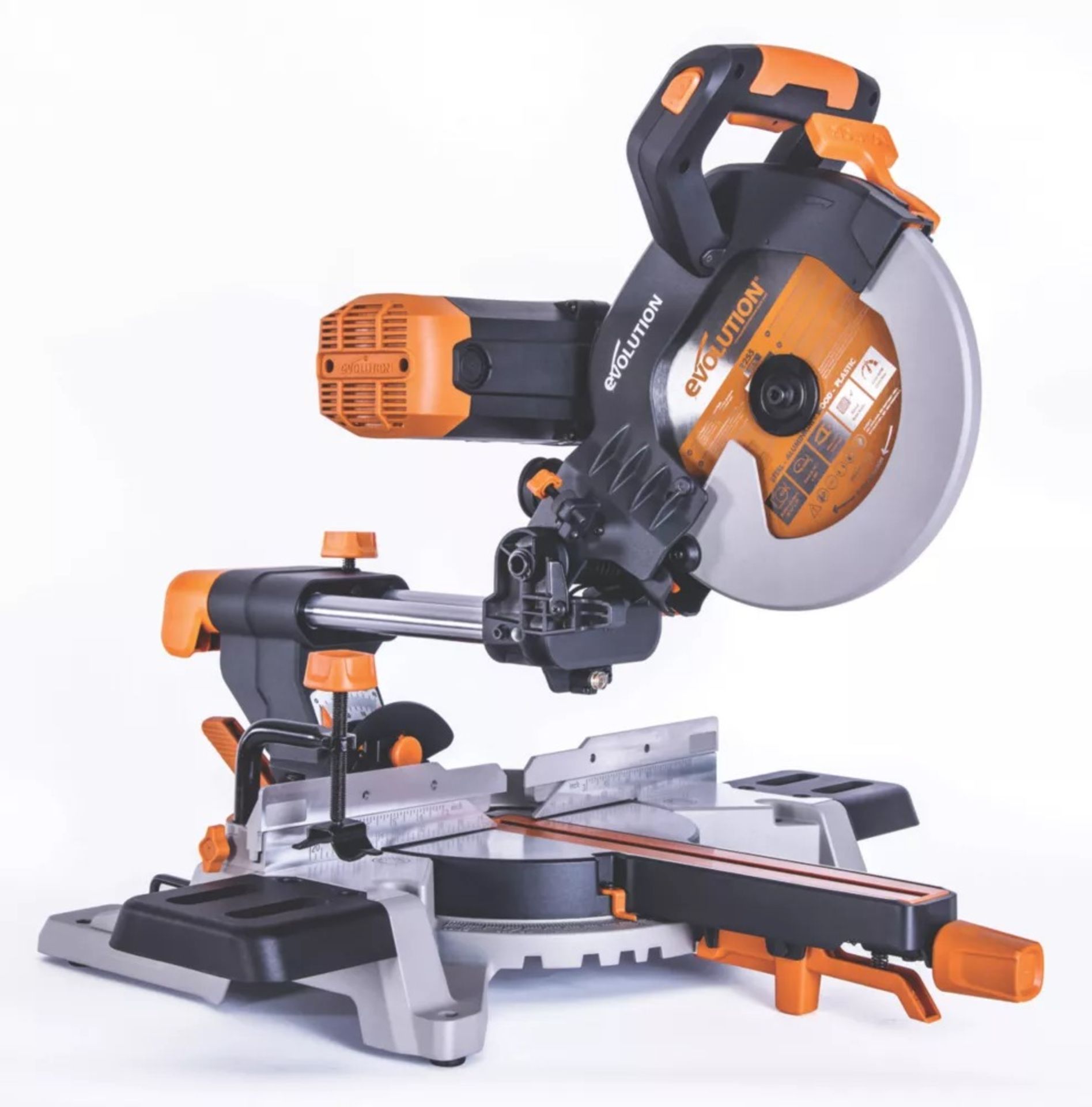 Evolution R255SMS-DB 255mm Electric Double-Bevel Sliding Multi-Material Mitre Saw 220-240V - ER47