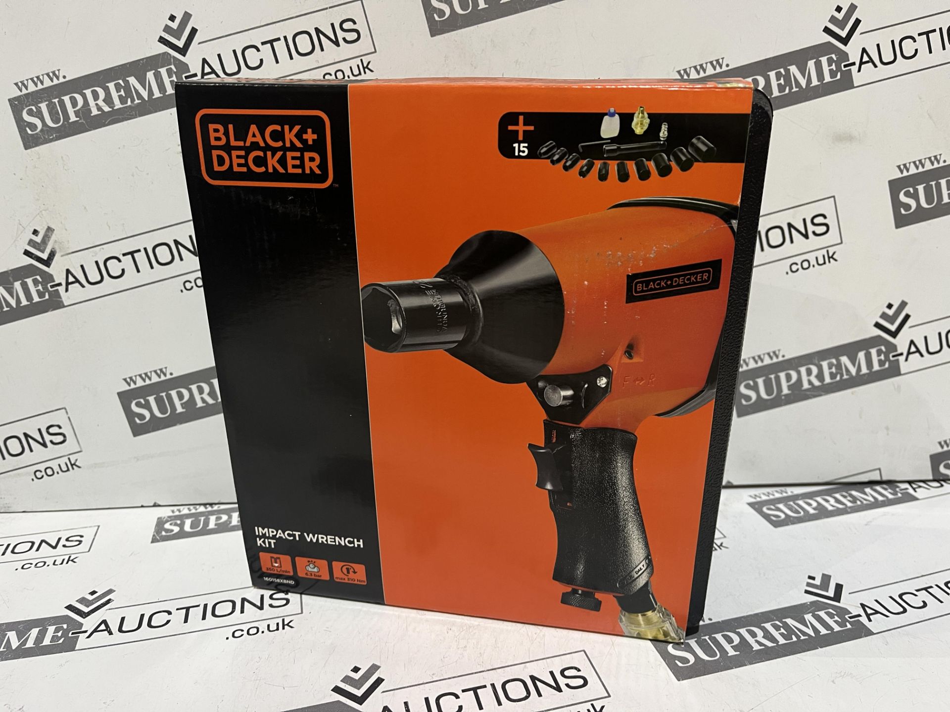 2 X Brand New Black & Decker Impact Wrench Kit, • 1/2 inch Impact wrench • 10 Impact Sockets (9,10, - Bild 4 aus 4