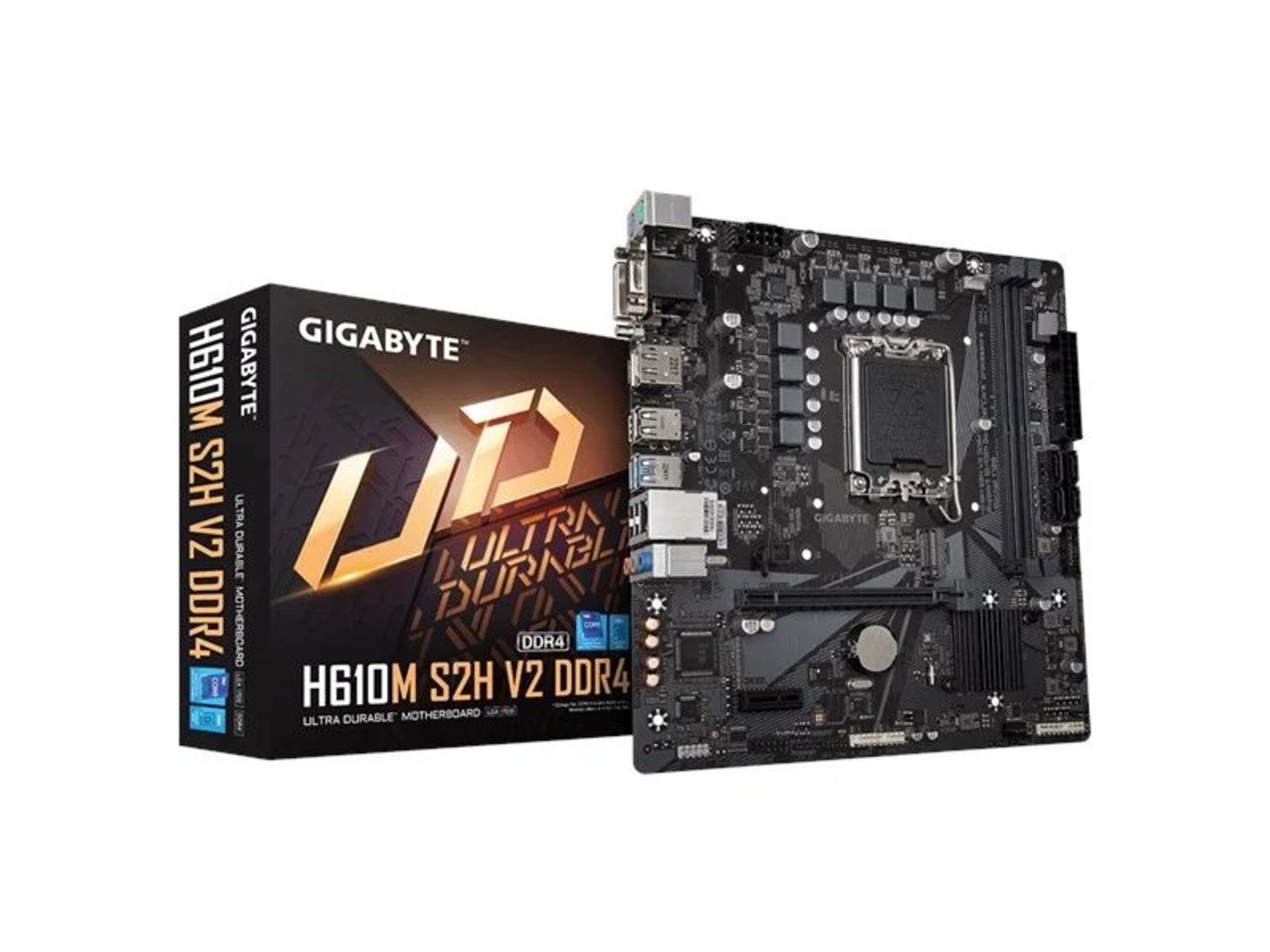 Gigabyte H610M S2H V2 DDR4 mATX Motherboard for Intel LGA1700 CPUs. - P4.