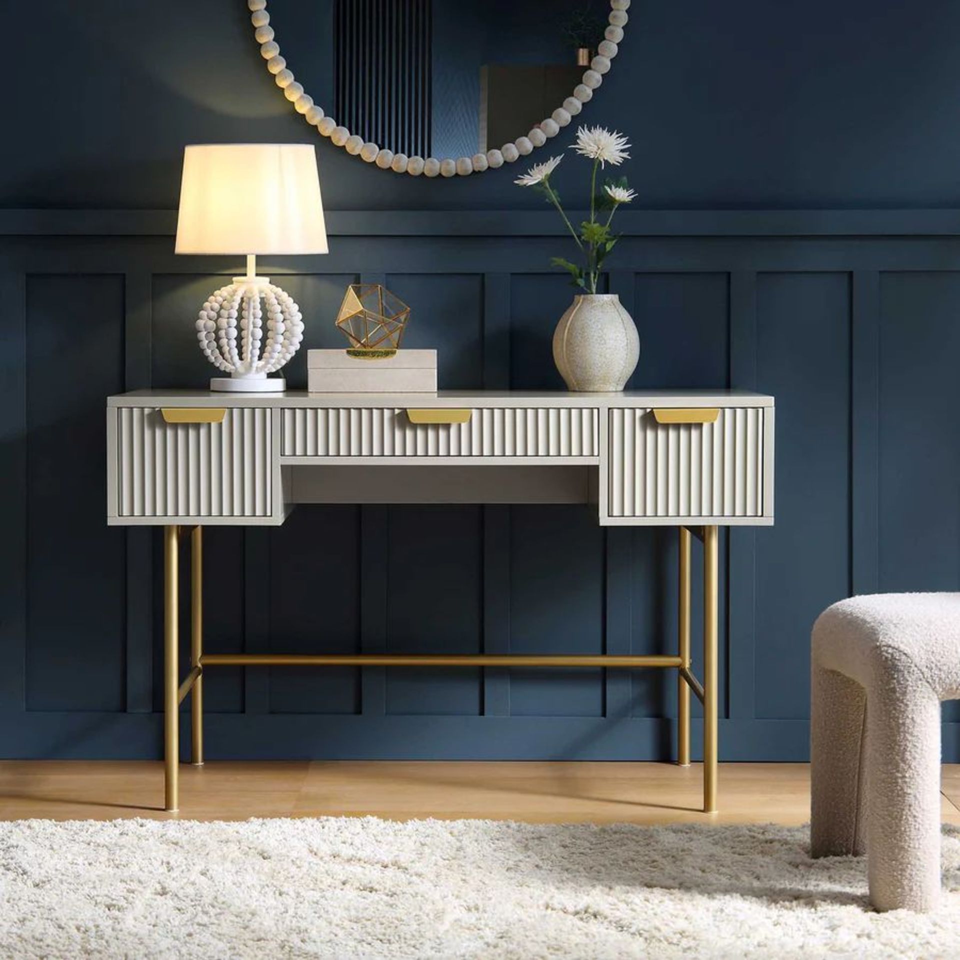 Richmond Ridged Dressing Table, Matte Taupe. R19.5 RRP ??249.99