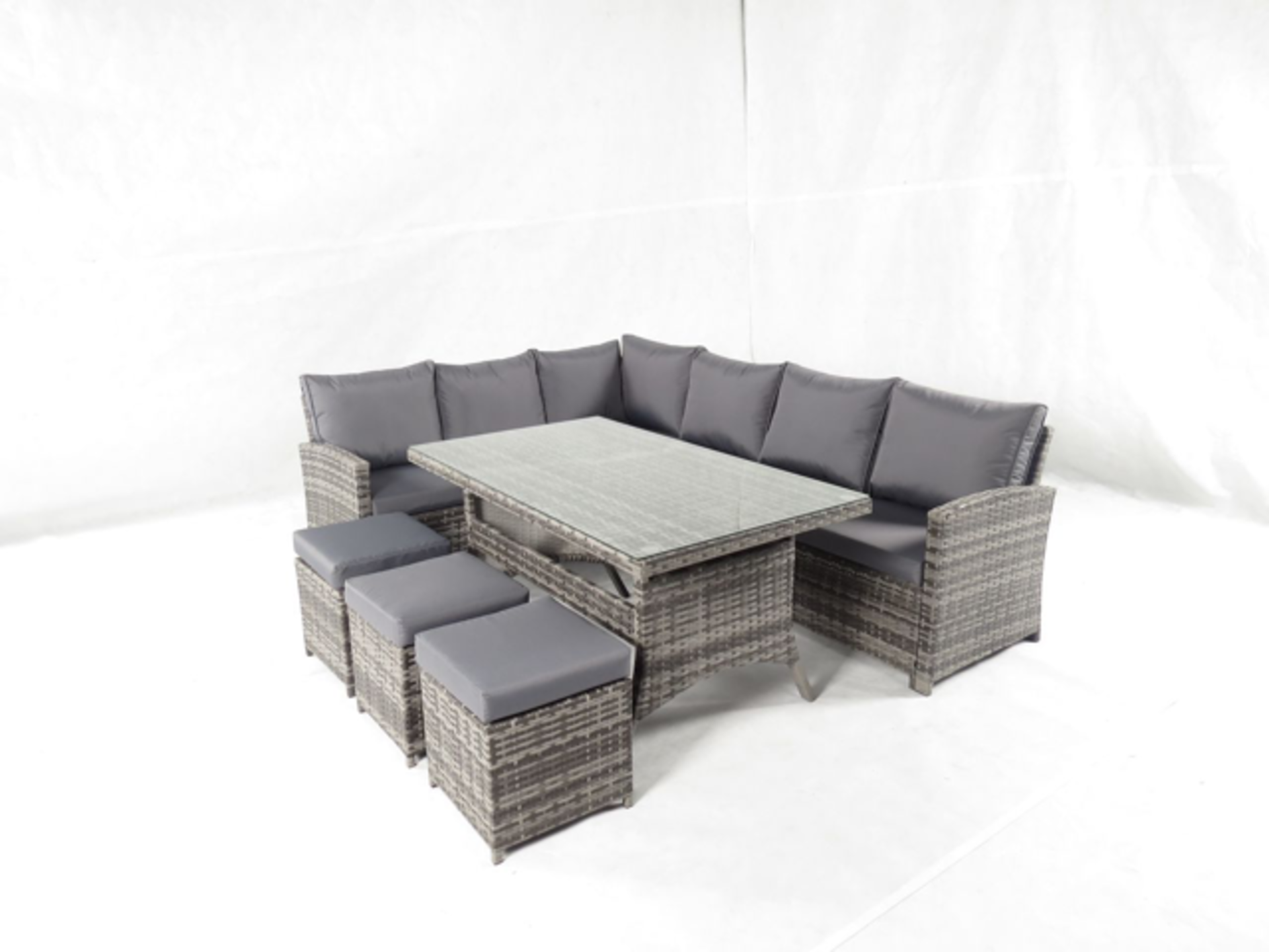 Brand New Luxury Furniture, 10 Seater Outdoor Table Dining Set in Grey with Grey Cushions. RRP £2999 - Image 2 of 4