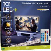 24 X BRAND NEW TCP LED WARM WHITE TR STRIP LIGHTS WITH REMOTE 2 X 50CM RRP £19 EACH R18-1