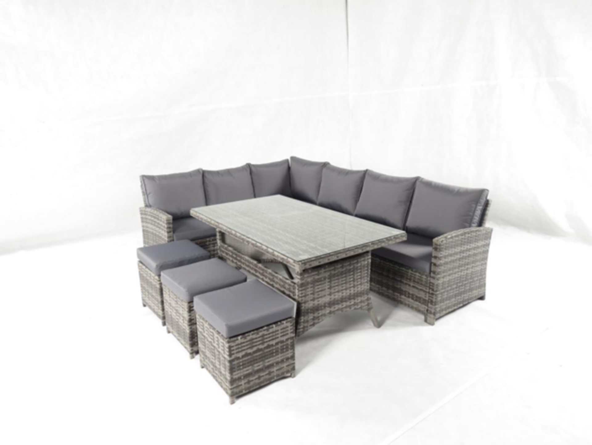 Brand New Luxury Furniture, 10 Seater Outdoor Table Dining Set in Grey with Grey Cushions. RRP £2999 - Image 3 of 3