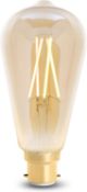 50x NEW & BOXED 4LITE Wiz ST64 Filament Lamp B22 - AMBER. RRP £11.94 EACH. CCT Tuneable and Dimmable